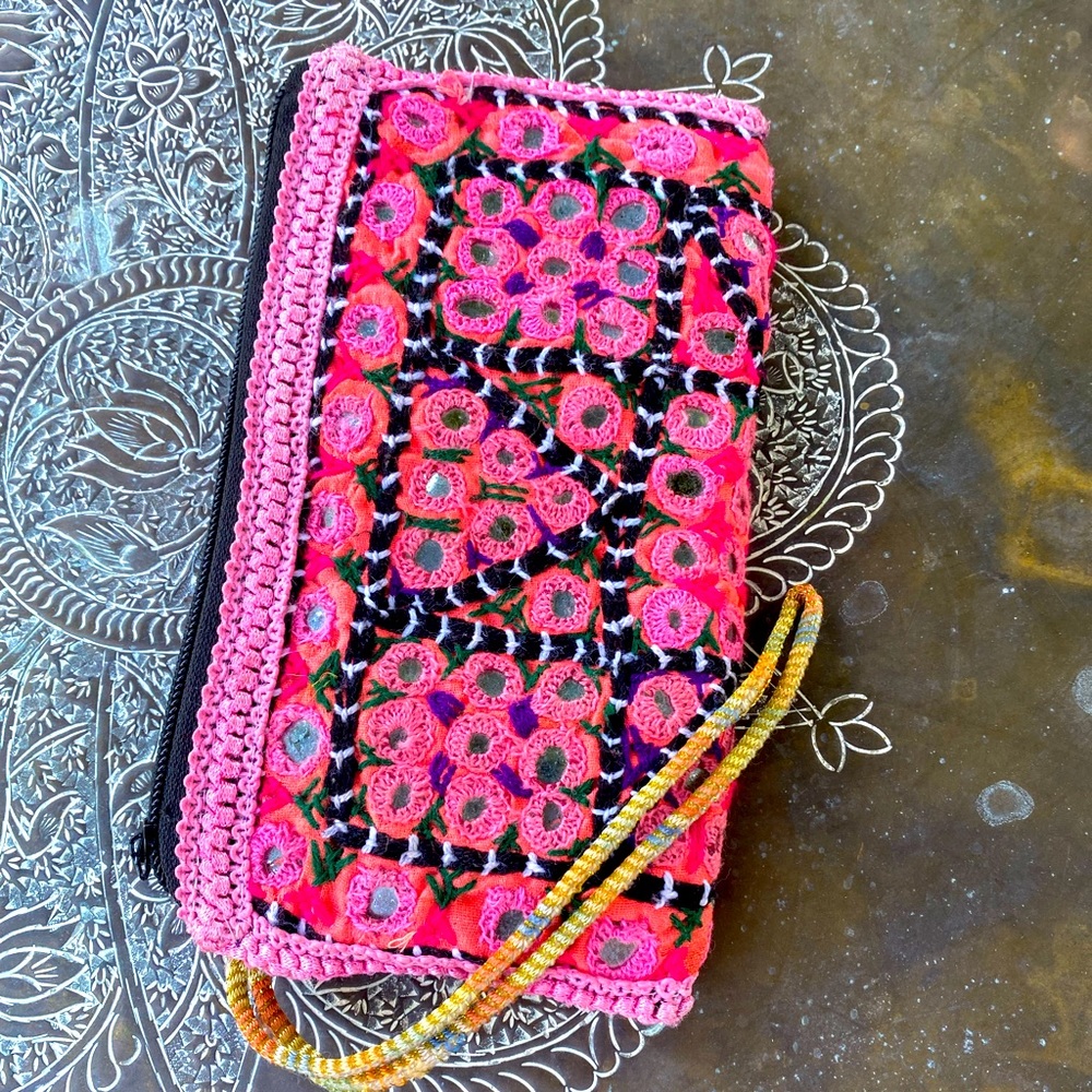 Boho Indian wristlet